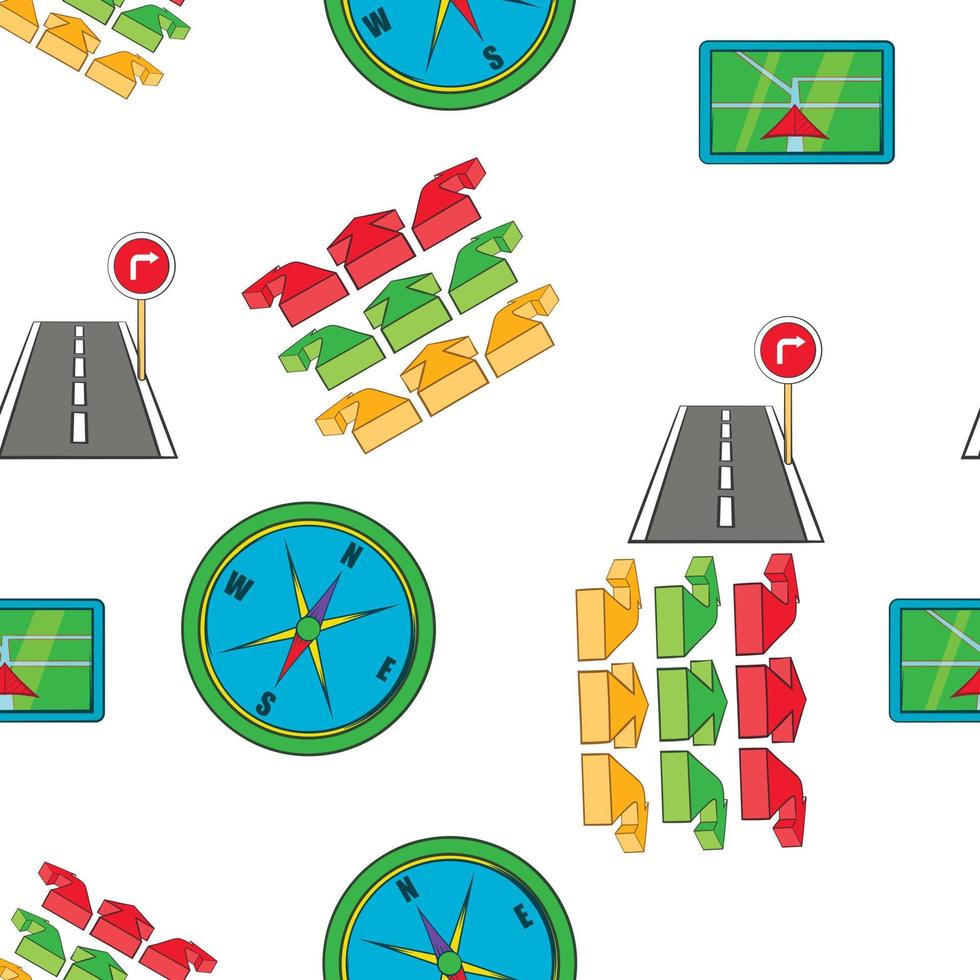 GPS pattern, cartoon style vector