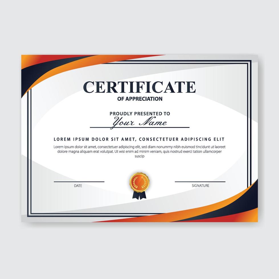 Creative Certificate of Appreciation Award Template vector