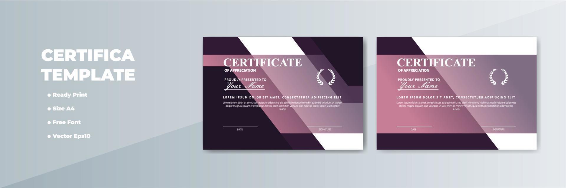 plantilla de premio de certificado de apreciación creativa vector