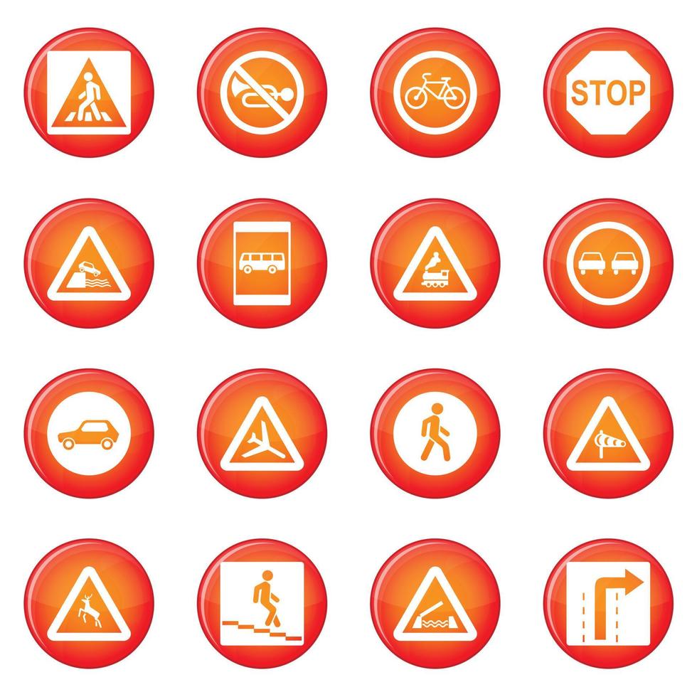 Road Sign Set icons vector set