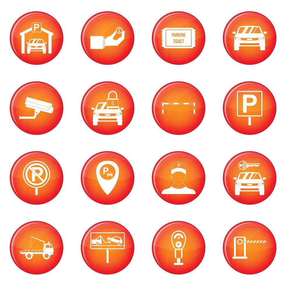 Parking set icons vector set