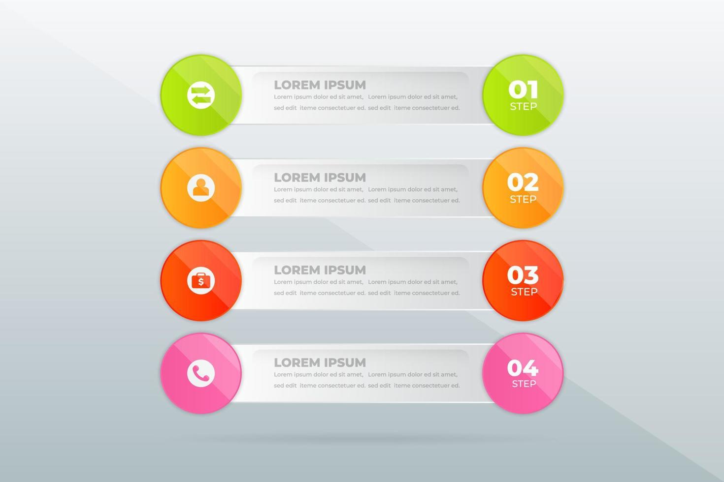 infografía de pasos profesionales modernos vector