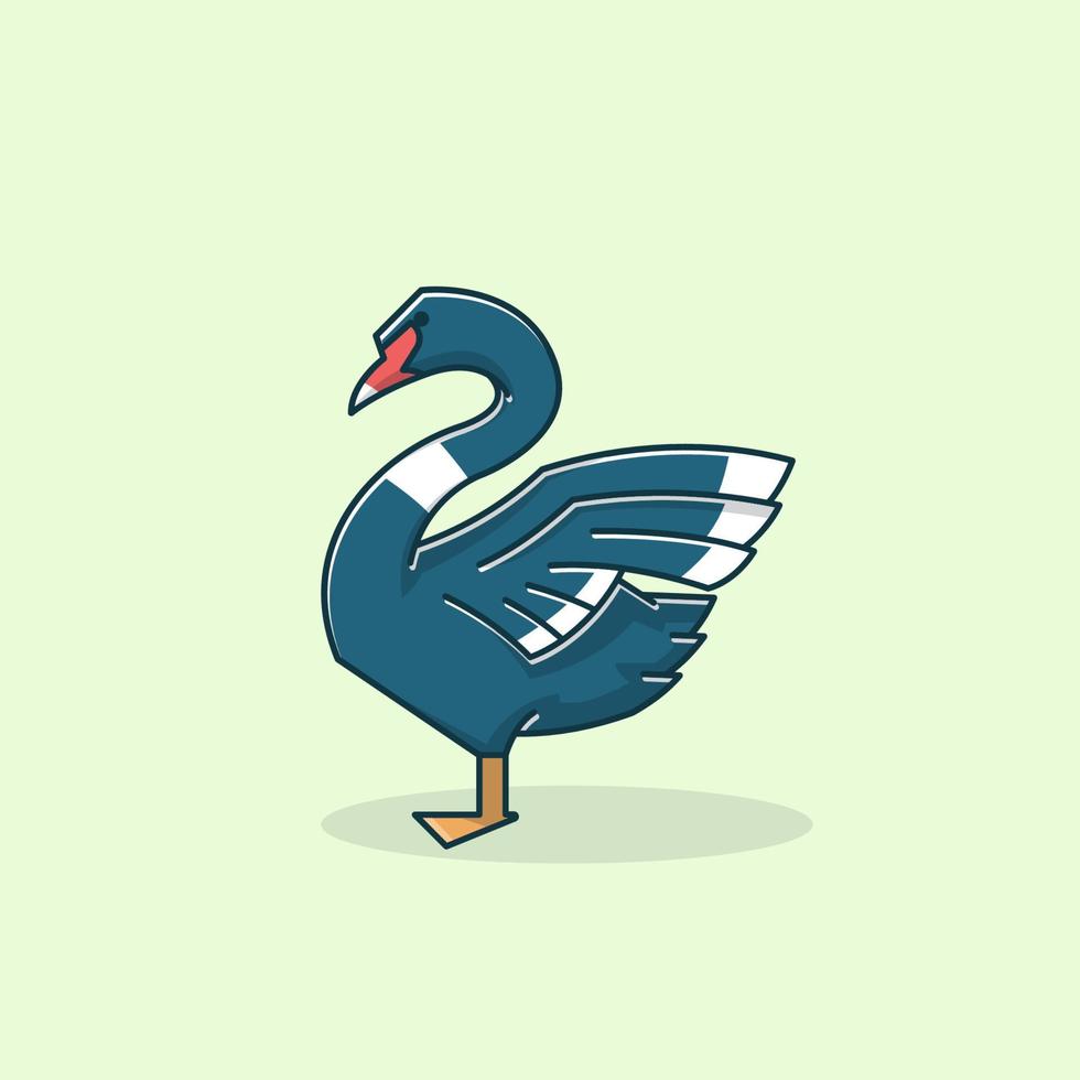 hermoso cisne negro ganso pato pie alas vector dibujos animados 5319154  Vector en Vecteezy