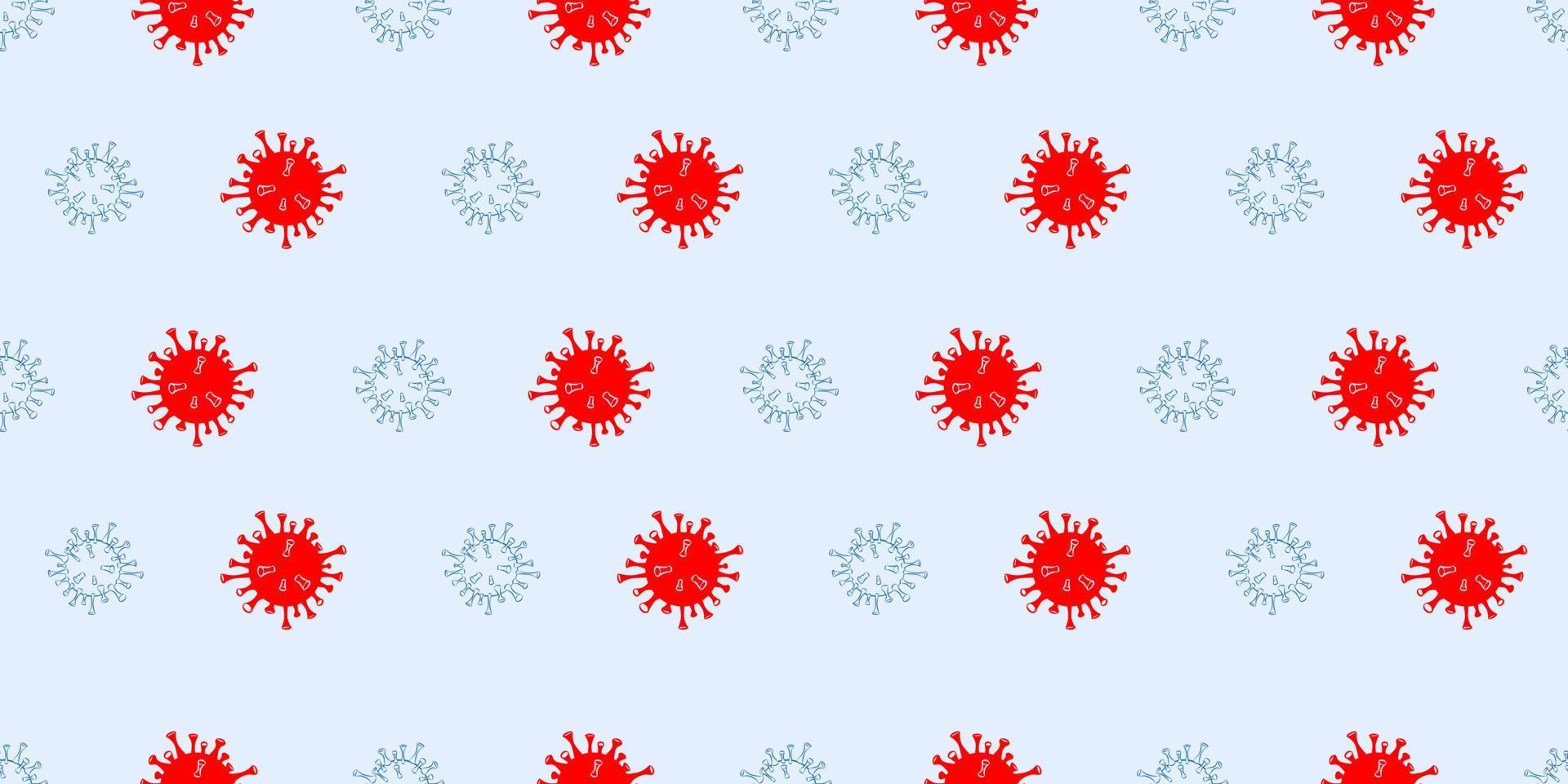 Seamless Pattern of COVID-19 Corona Virus Disease 2019, Isolated on light background. vector