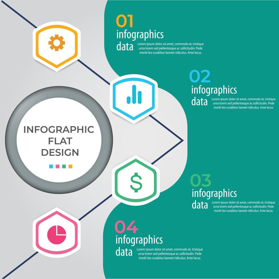 Business data visualization. Process chart. Abstract elements of graph, diagram with steps, options, parts or processes. Vector business template for presentation. Creative concept for infographic.