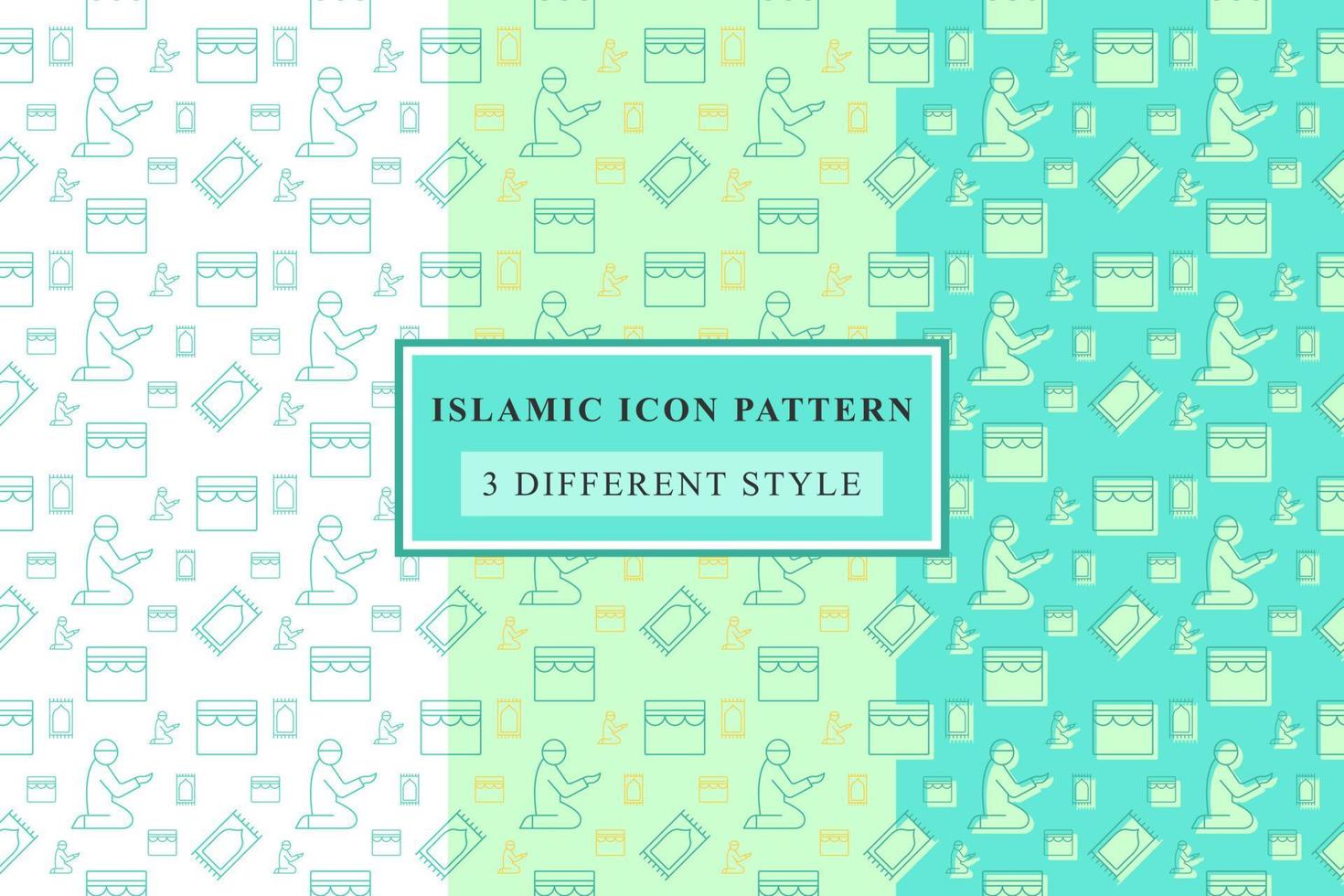 Islamic pattern Thin Line Icons on White Background ramadan design vector