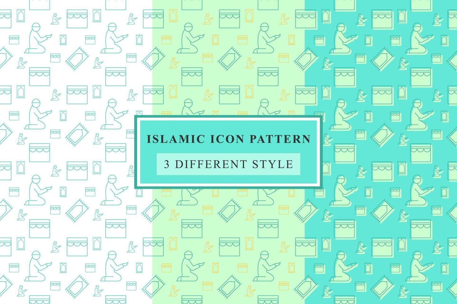 Islamic pattern Thin Line Icons on White Background ramadan design vector