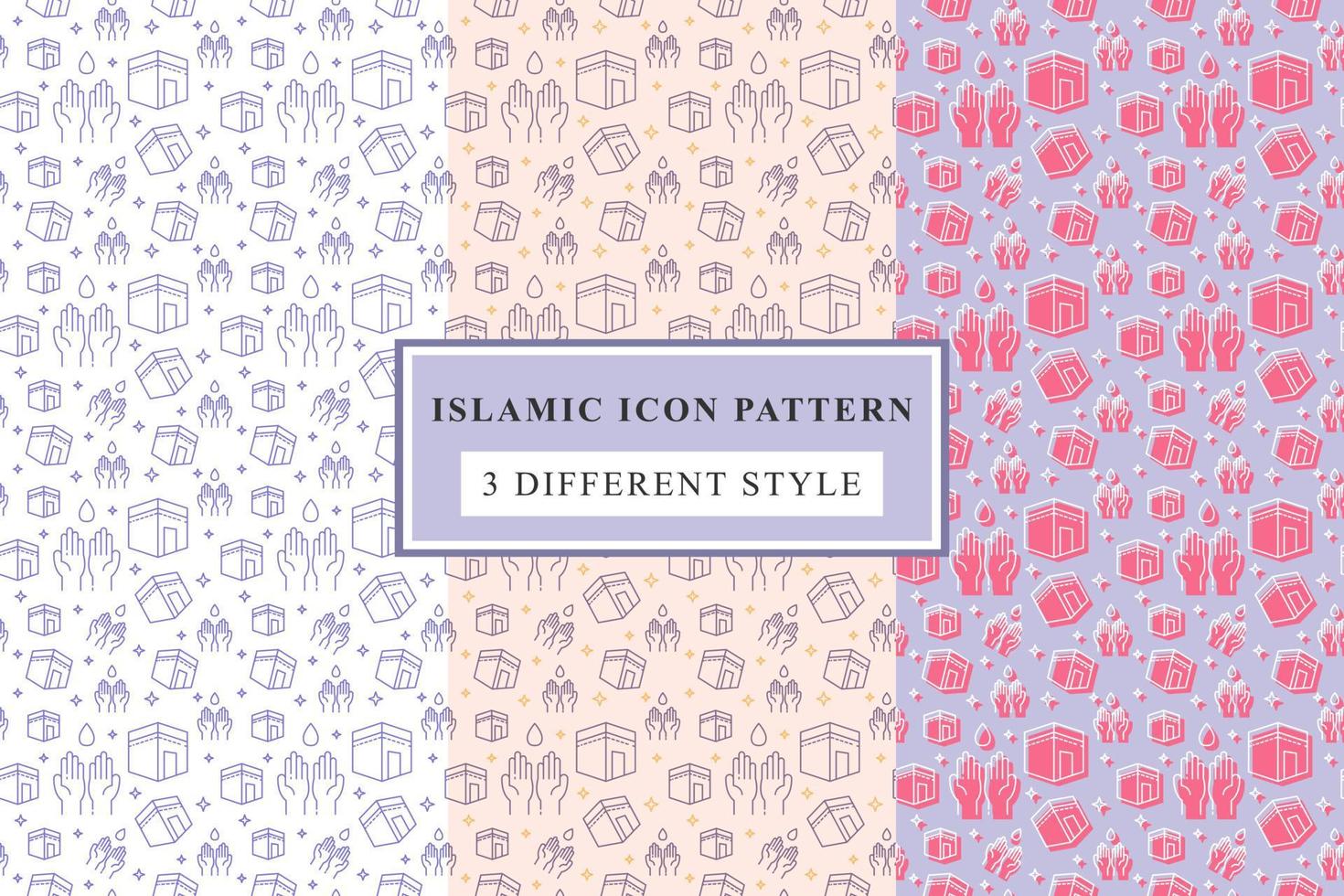 Islamic pattern Thin Line Icons on White Background ramadan design vector