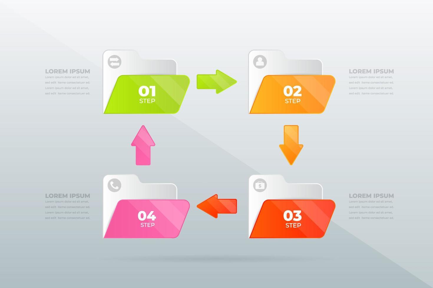 diseñar pasos profesionales modernos vector