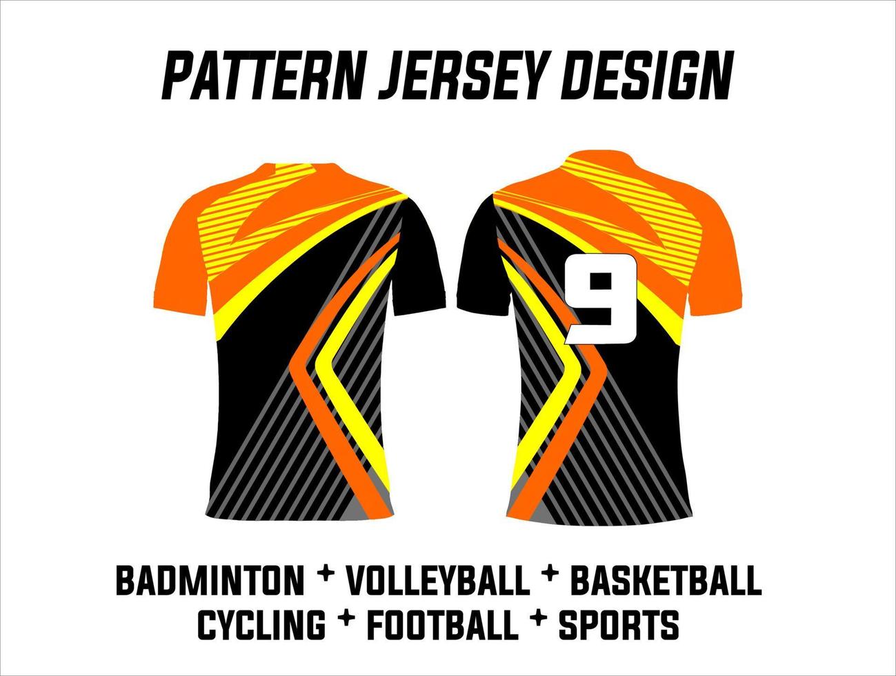 ilustración del diseño de impresión de camisetas para equipos deportivos de fútbol, voleibol, baloncesto, ciclismo, bádminton y juegos vector