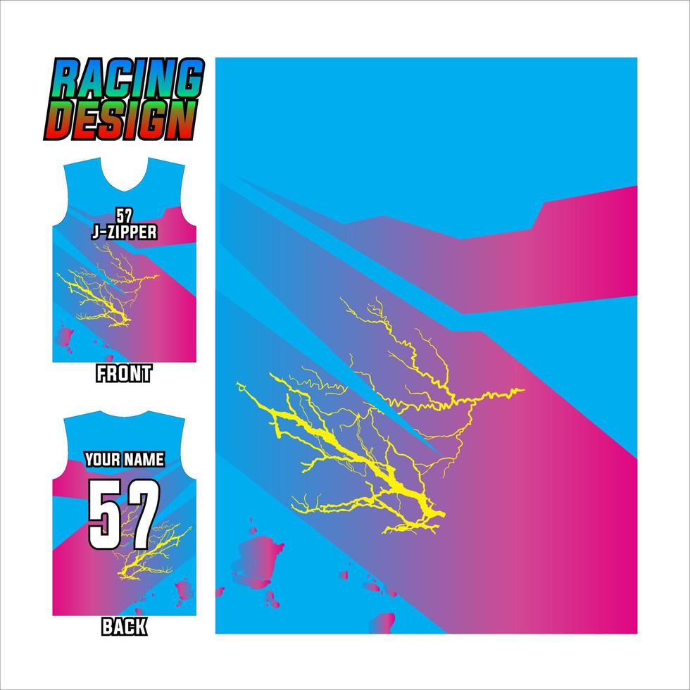 impresión de jersey y ilustración de diseño de patrón sublime para el deporte de carreras vector