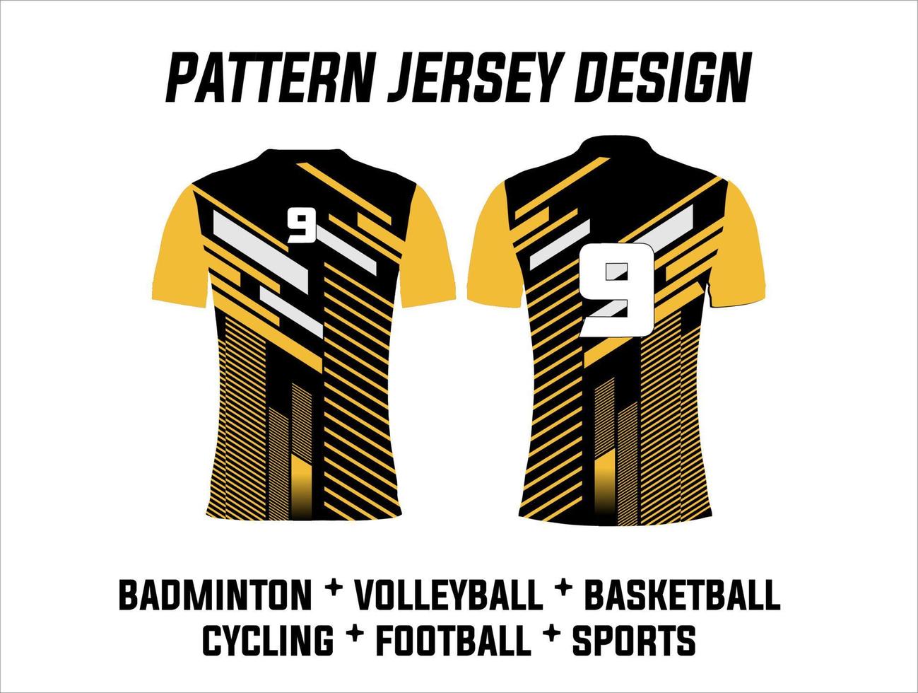 illustration of jersey printing design for football, volleyball, basketball, cycling, badminton and gaming sports teams vector