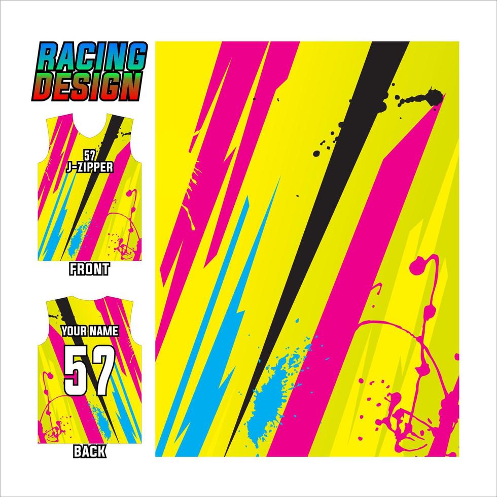 impresión de jersey y ilustración de diseño de patrón sublime para el deporte de carreras vector