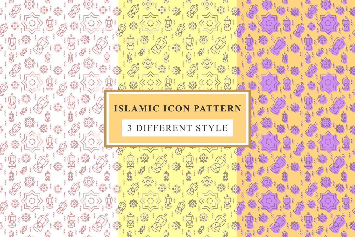 Islamic pattern Thin Line Icons on White Background ramadan design vector