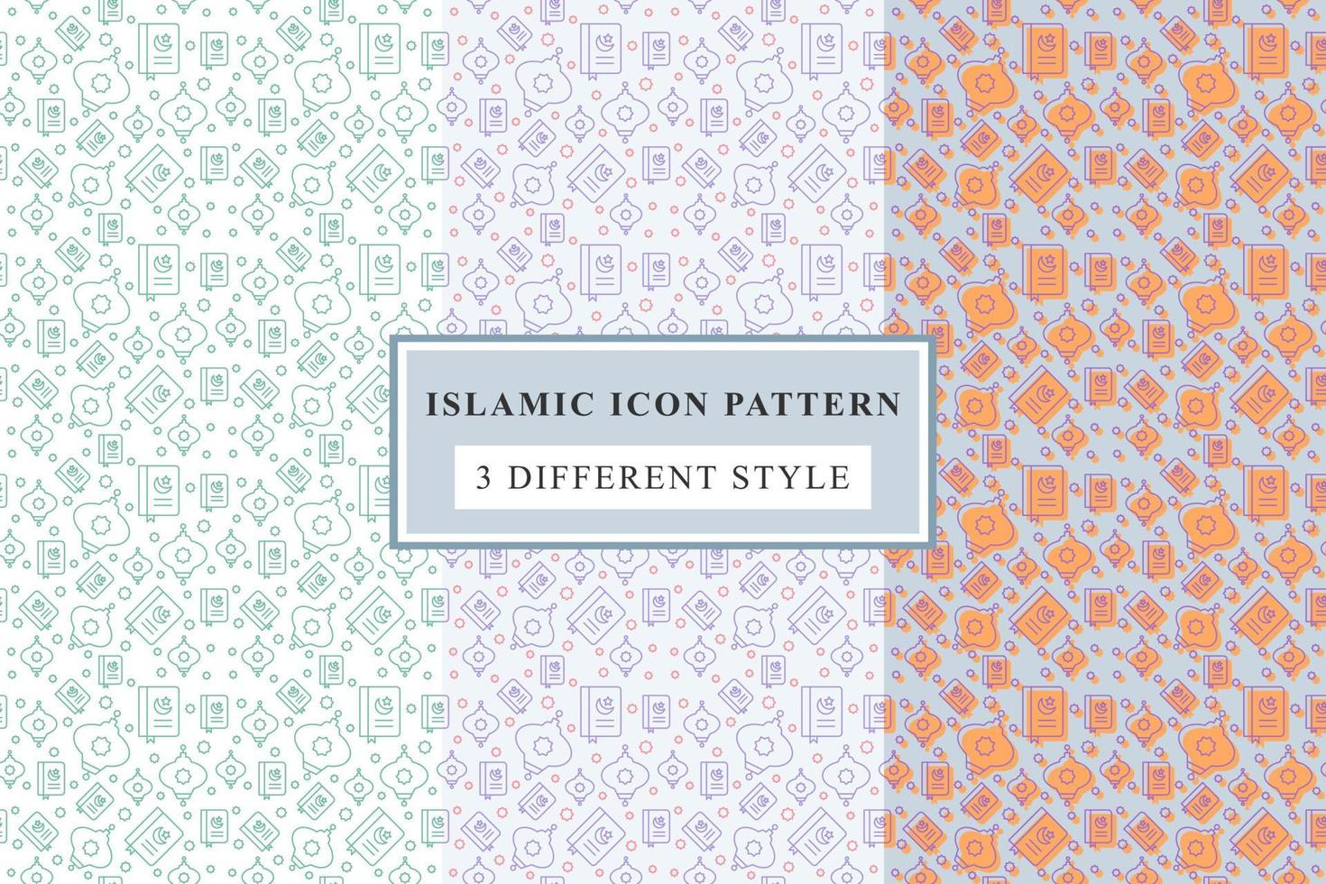 Islamic pattern Thin Line Icons on White Background ramadan design vector