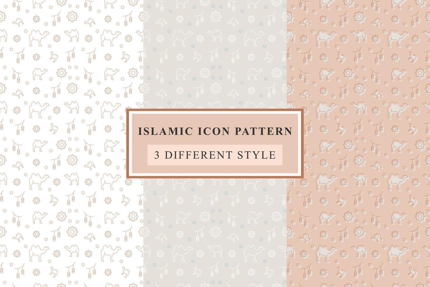 Islamic pattern Thin Line Icons on White Background ramadan design vector
