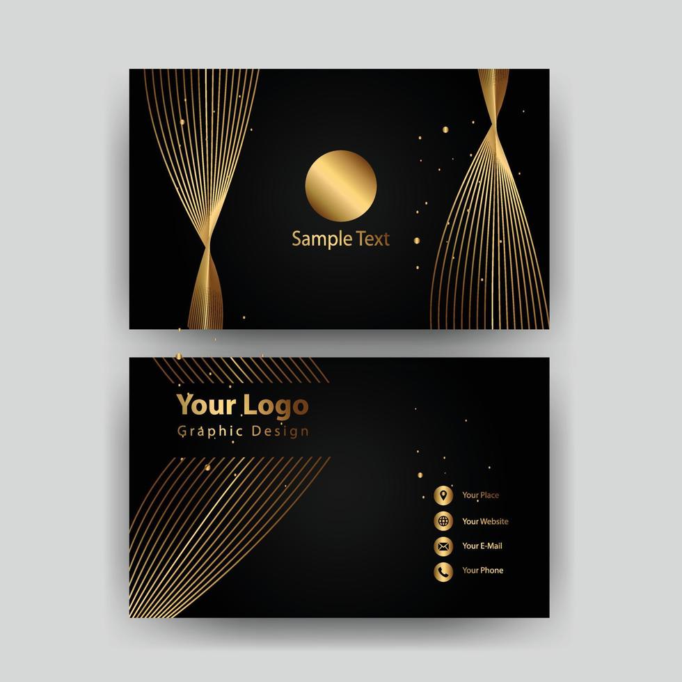 Creative black dark business card Template modern and Clean design vector