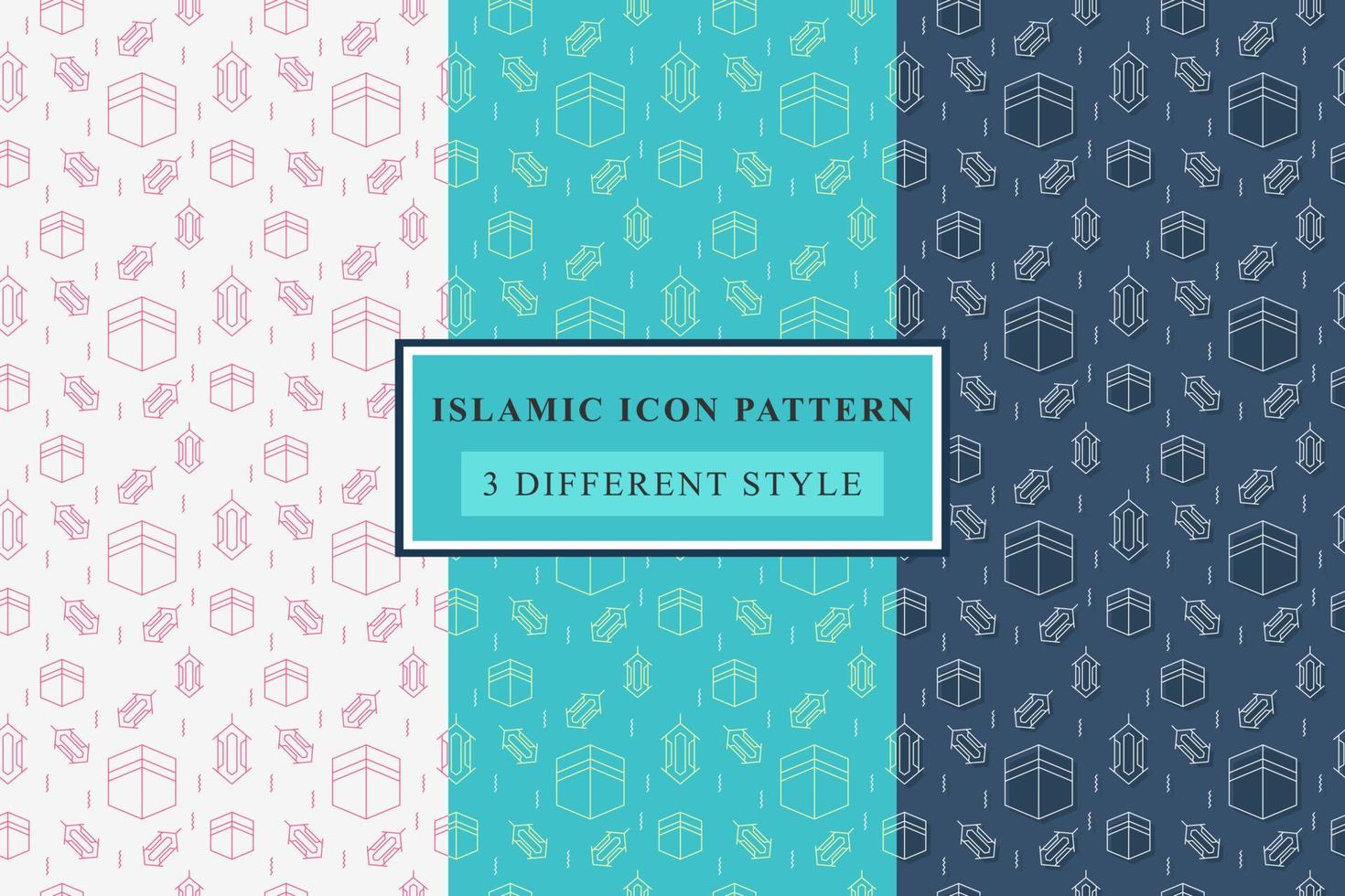 Islamic pattern Thin Line Icons on White Background ramadan design vector