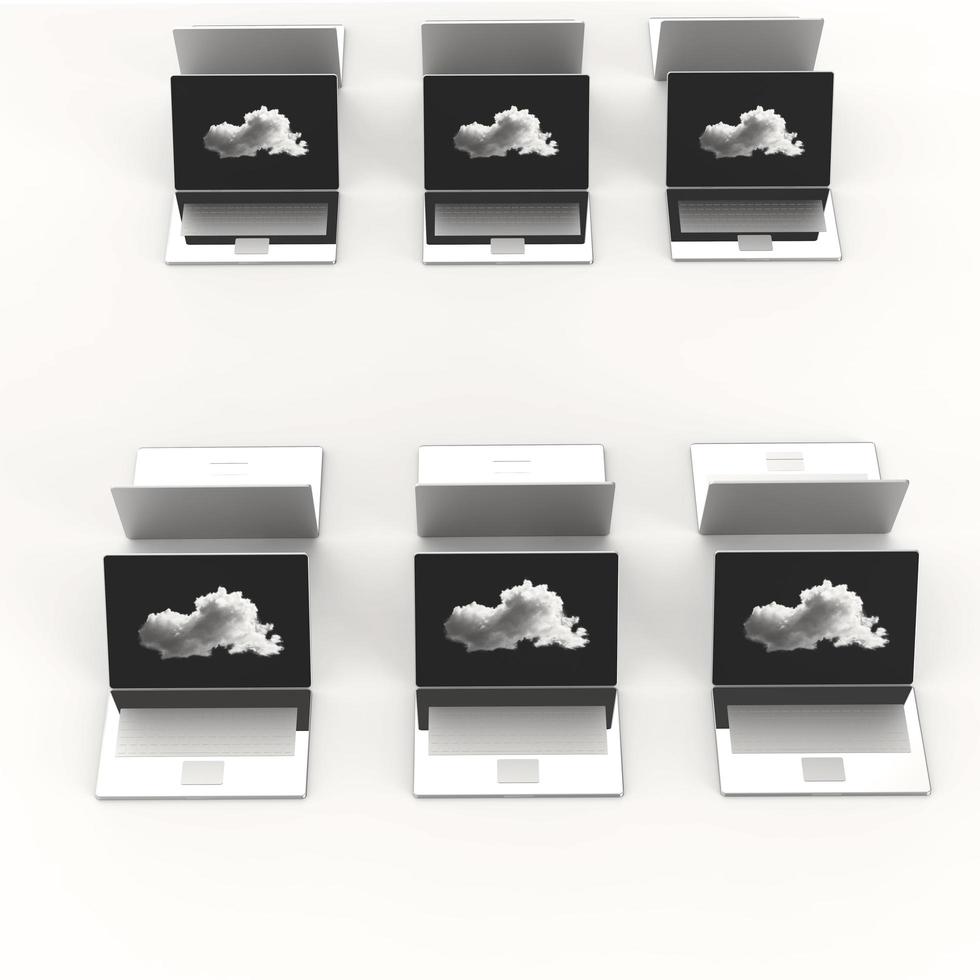 Cloud computing 3d sign on laptop computer as concept photo
