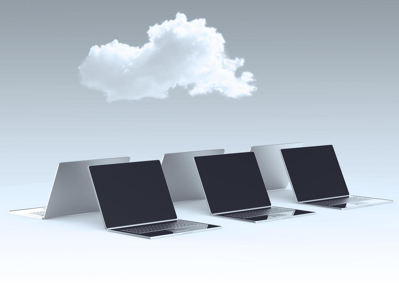 Cloud computing 3d sign on laptop computer as concept photo