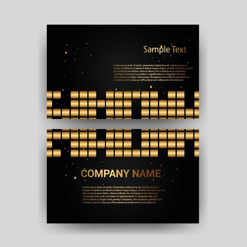 Creative black dark business card Template modern and Clean design vector