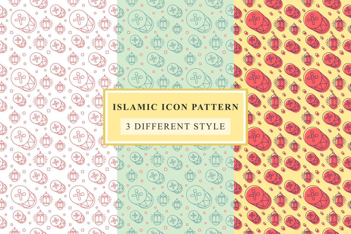Islamic pattern Thin Line Icons on White Background ramadan design vector