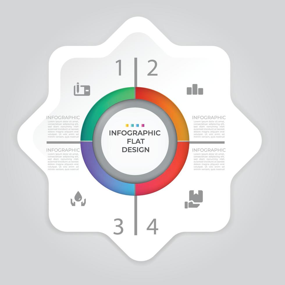 visualización de datos comerciales. diagrama del proceso. elementos abstractos de gráfico, diagrama con pasos, opciones, partes o procesos. plantilla de negocio vectorial para presentación. concepto creativo para infografía. vector