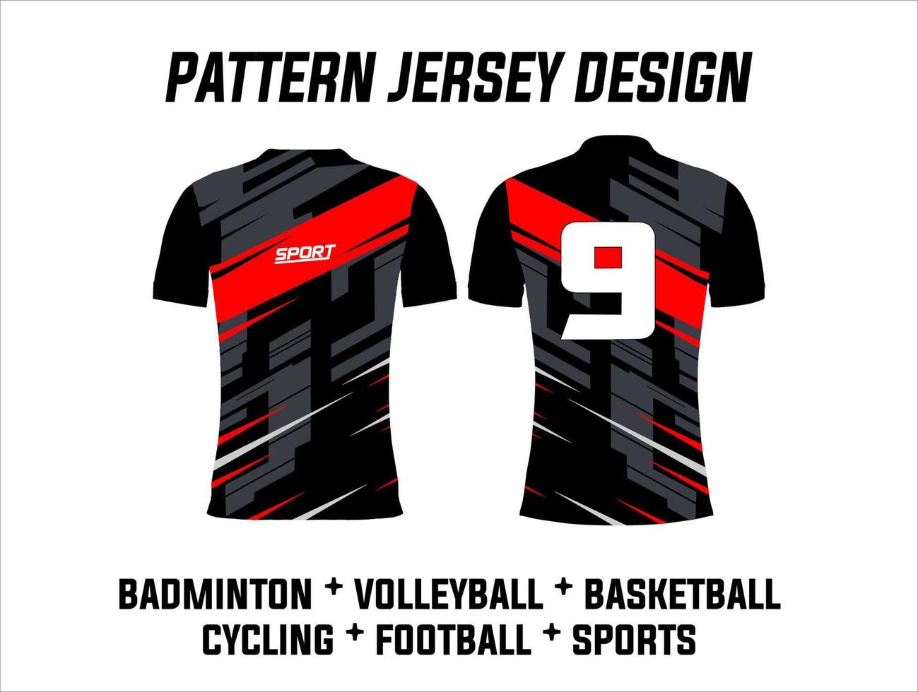 illustration of jersey printing design for football, volleyball, basketball, cycling, badminton and gaming sports teams vector