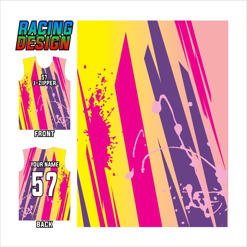 impresión de jersey y ilustración de diseño de patrón sublime para el deporte de carreras vector