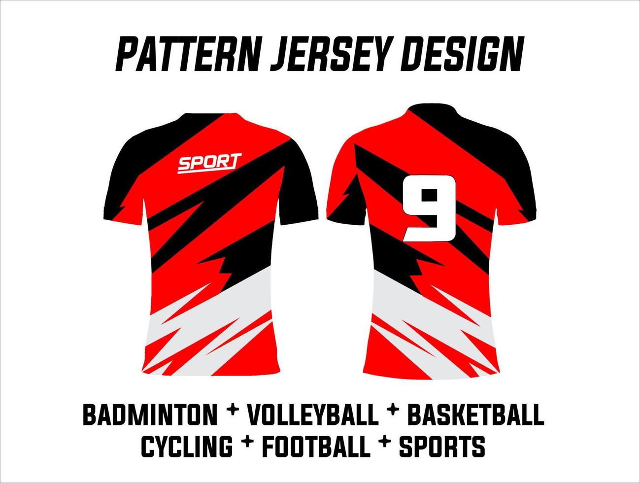 illustration of jersey printing design for football, volleyball, basketball, cycling, badminton and gaming sports teams vector