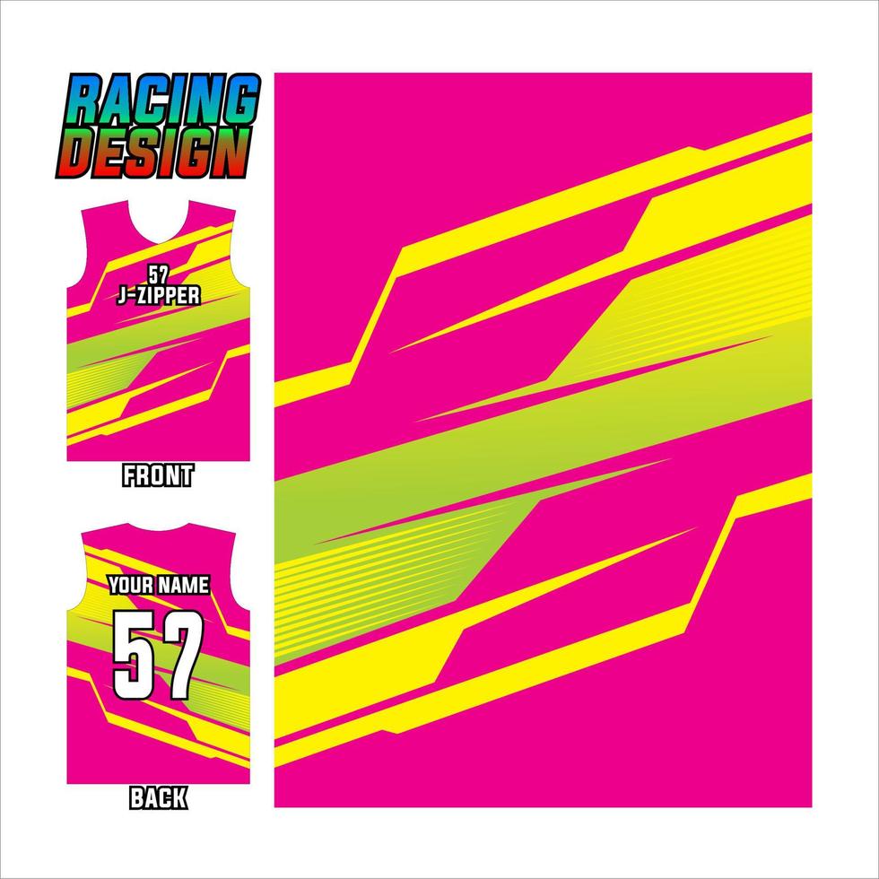 estampado de jersey y diseño sublime para deportes de carreras. ilustración de diseño abstracto colorido para equipo deportivo vector