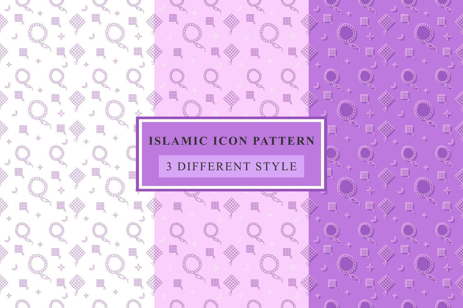Islamic pattern Thin Line Icons on White Background ramadan design vector