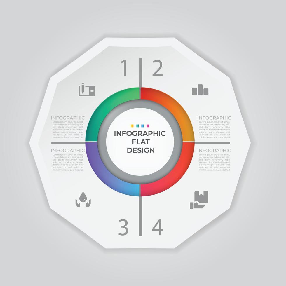 Business data visualization. Process chart. Abstract elements of graph, diagram with steps, options, parts or processes. Vector business template for presentation. Creative concept for infographic.