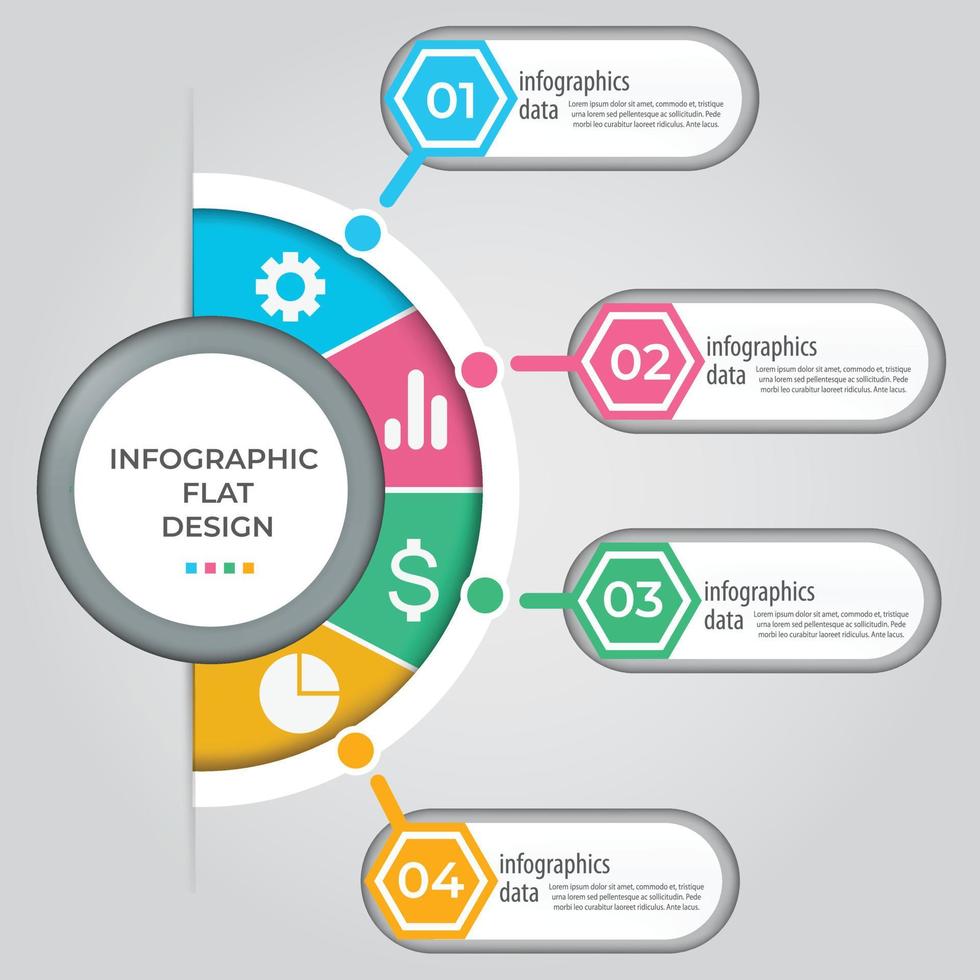 visualización de datos comerciales. diagrama del proceso. elementos abstractos de gráfico, diagrama con pasos, opciones, partes o procesos. plantilla de negocio vectorial para presentación. concepto creativo para infografía. vector