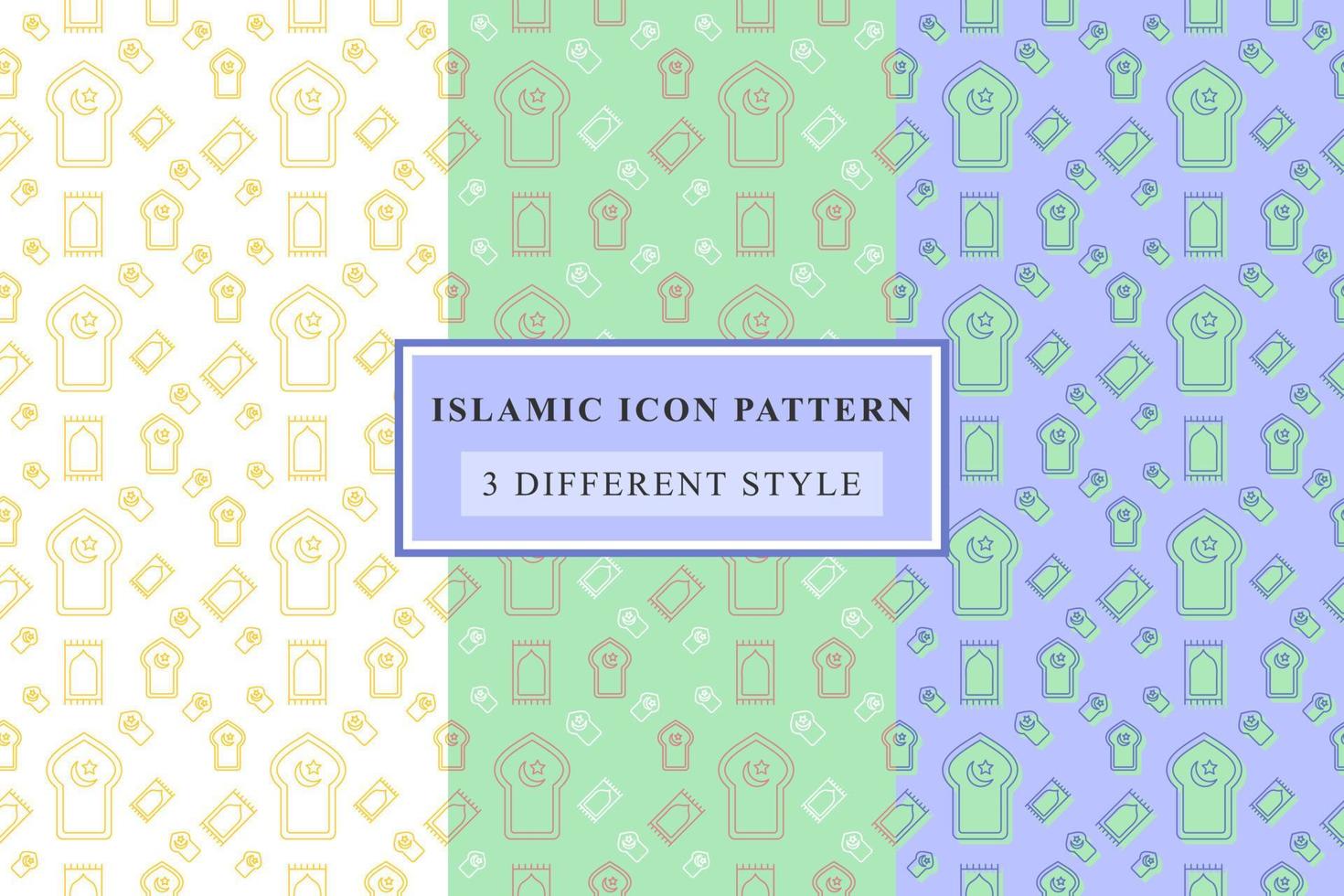 iconos de línea delgada de patrón islámico sobre fondo blanco diseño de ramadán vector