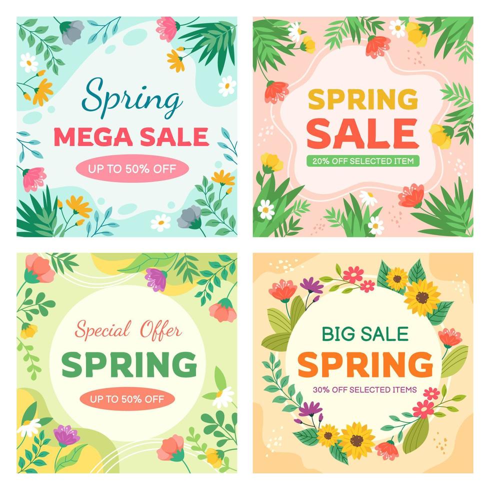 Spring Sale Set vector