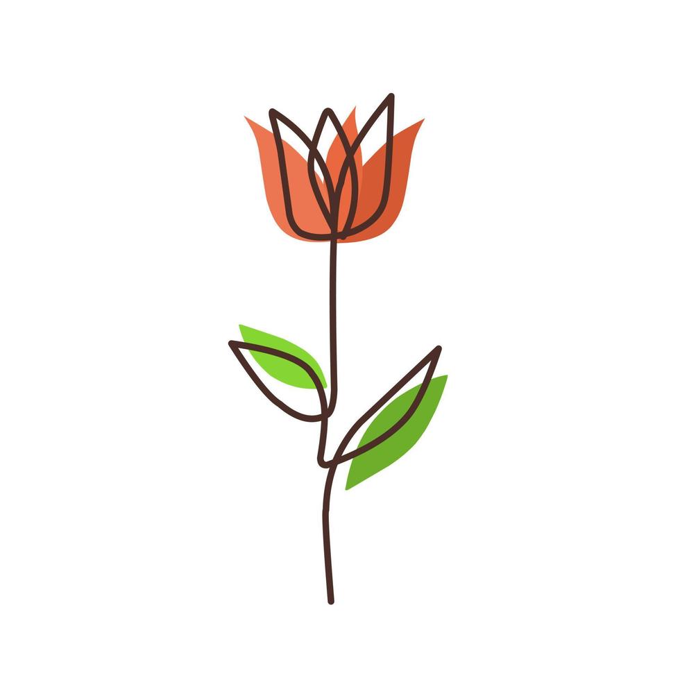 One Line Flower vector