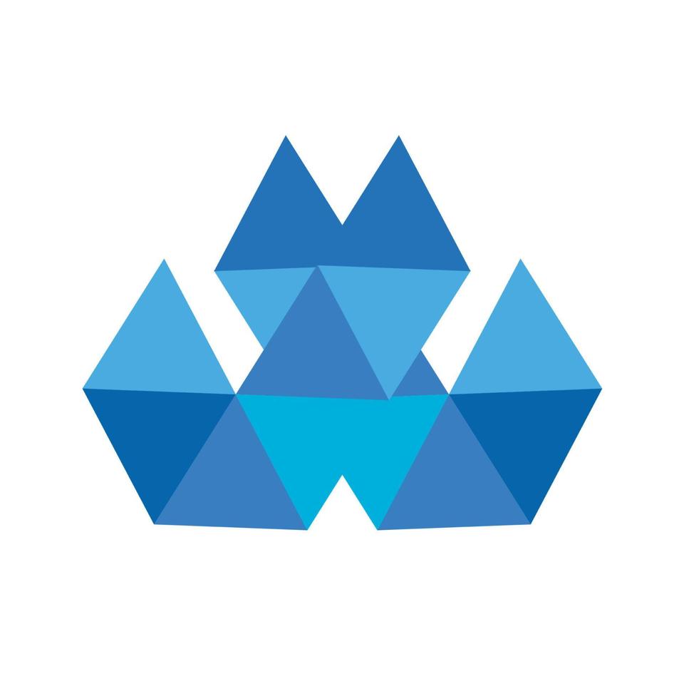 W, WA, JL initials triangle geometric poligonal for company logo vector
