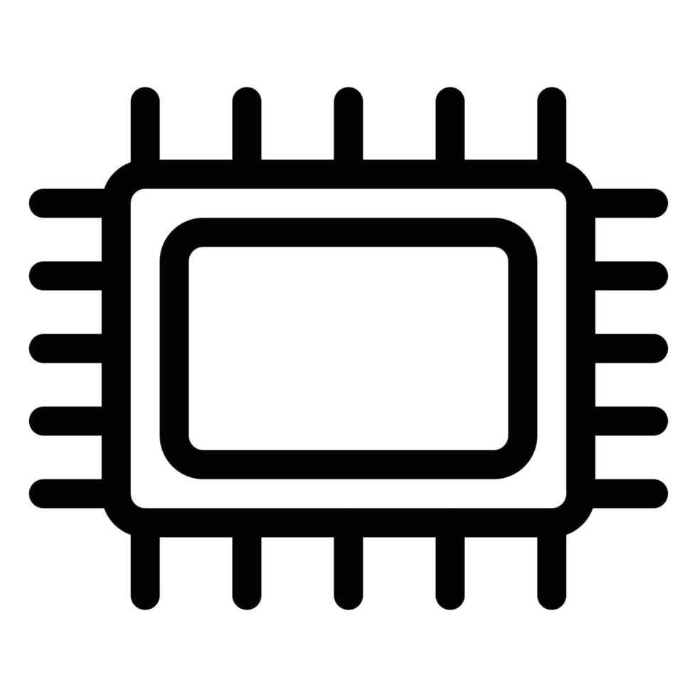 Computer icon black and white line vector