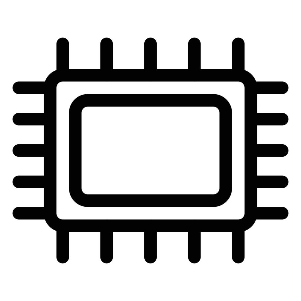 Computer icon black and white line vector