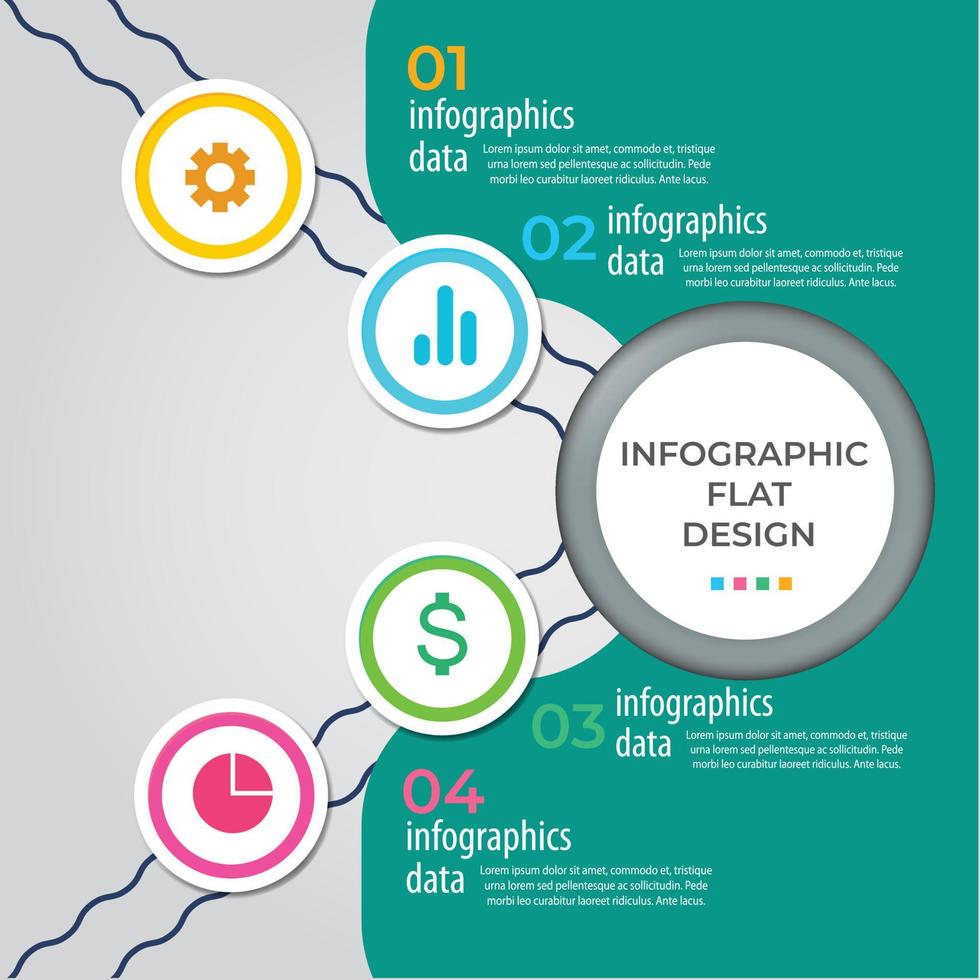 visualización de datos comerciales. diagrama del proceso. elementos abstractos de gráfico, diagrama con pasos, opciones, partes o procesos. plantilla de negocio vectorial para presentación. concepto creativo para infografía. vector