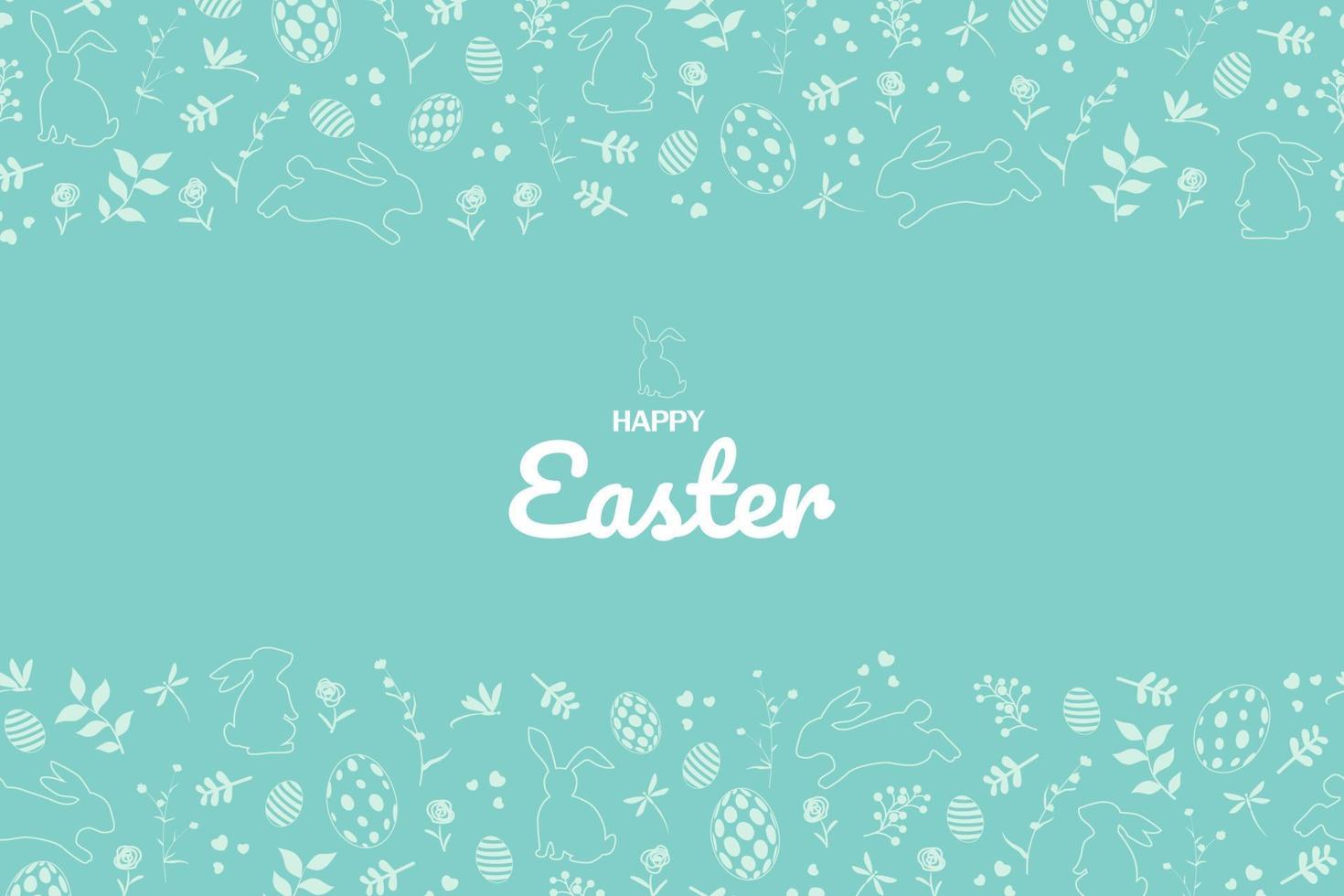 Happy Easter greeting card on green background for festive spring holiday vector