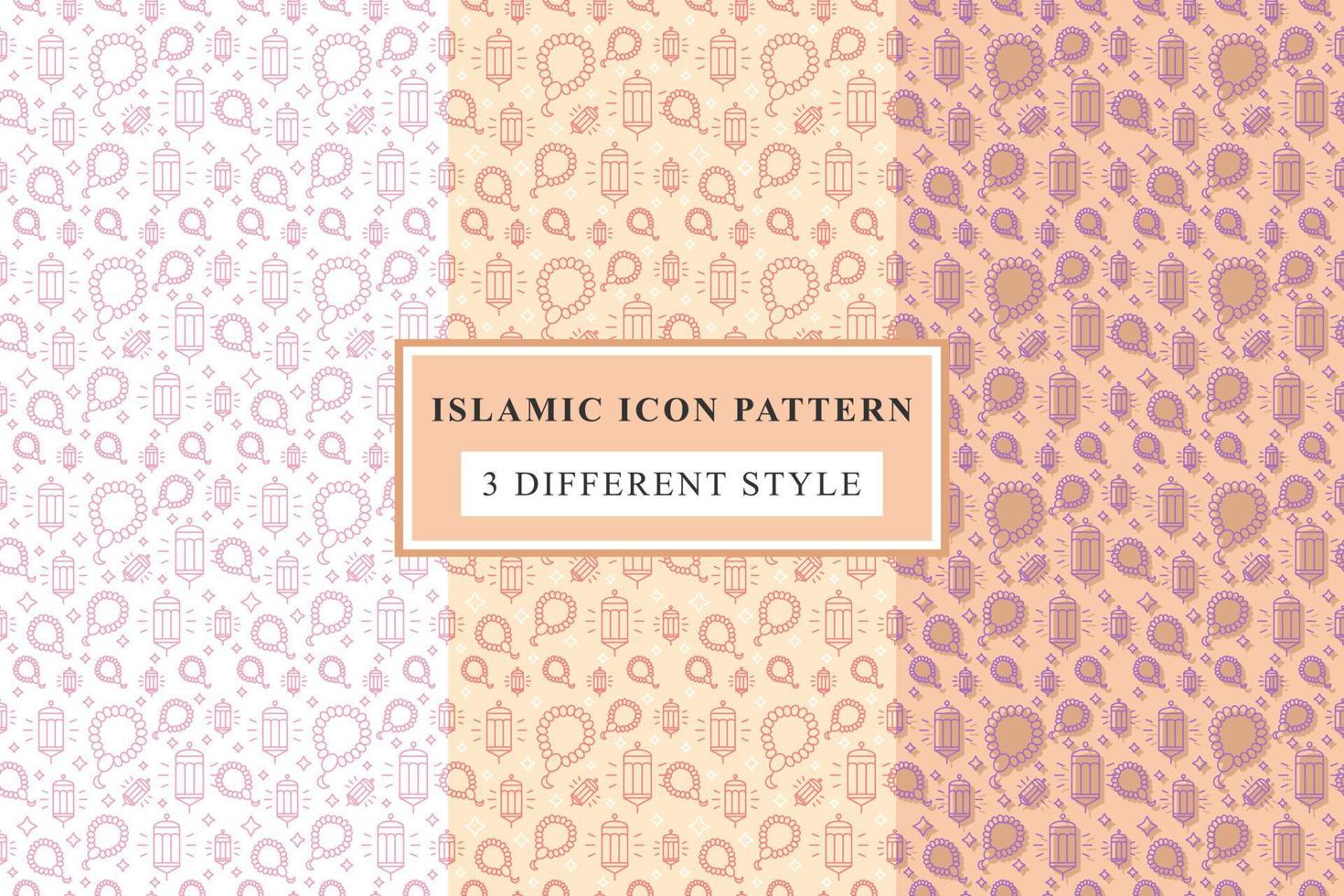 Islamic pattern Thin Line Icons on White Background ramadan design vector
