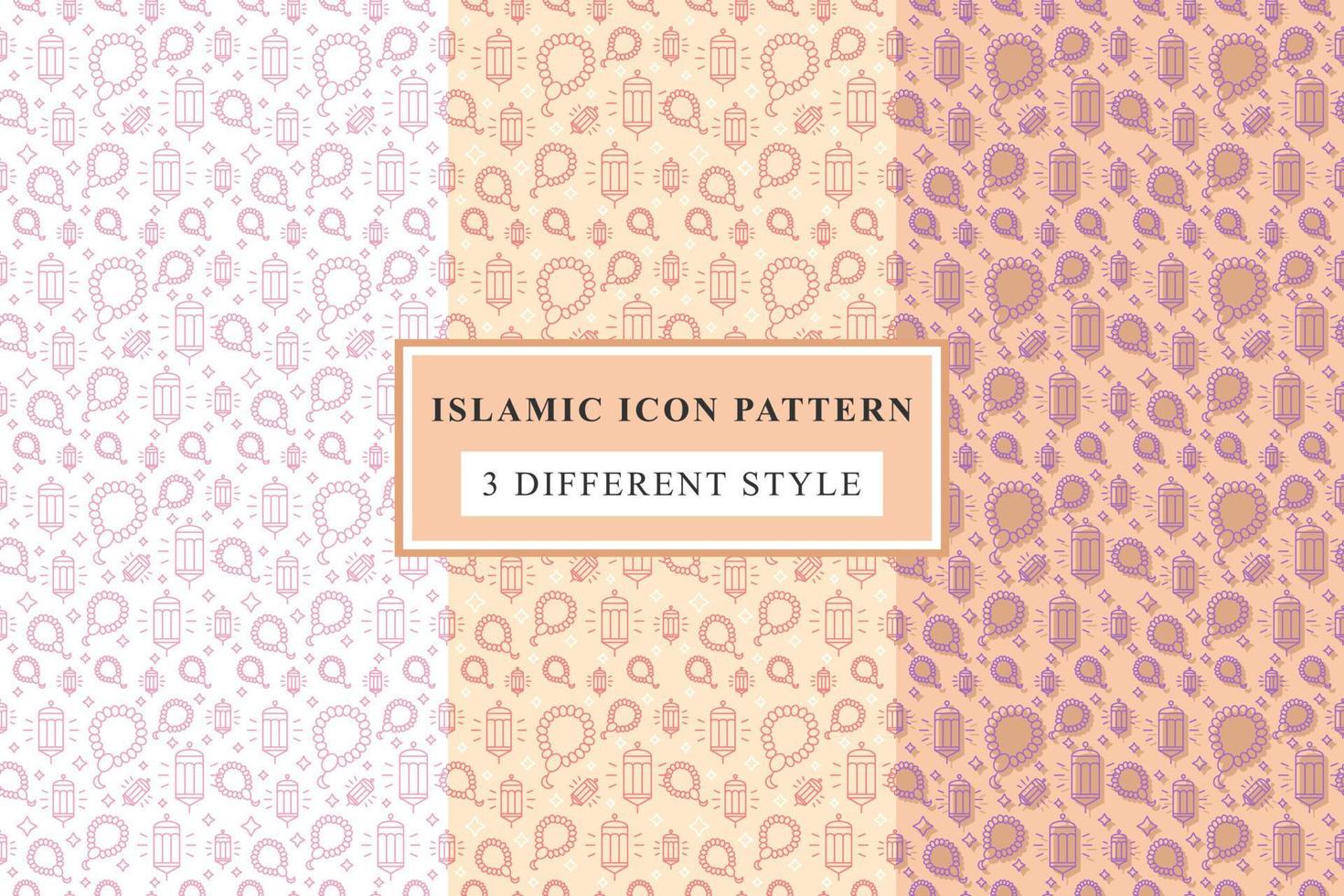 Islamic pattern Thin Line Icons on White Background ramadan design vector