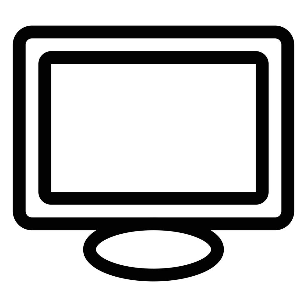 Computer icon black and white line vector