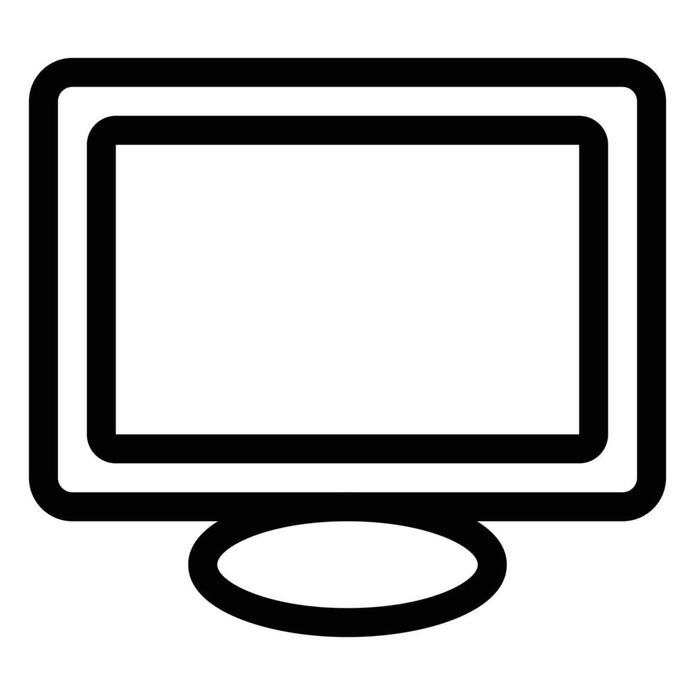 icono de computadora línea en blanco y negro vector