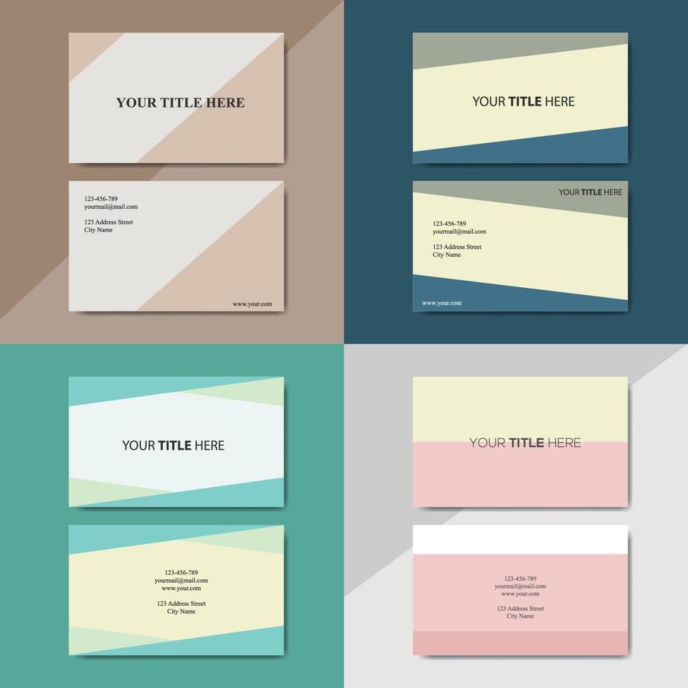business card template with color concept modern geometric card vector