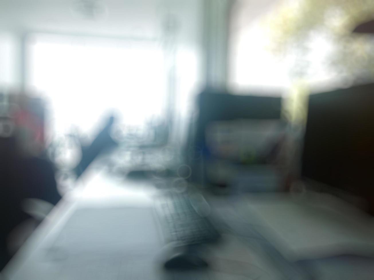 abstract office with computer blur background photo