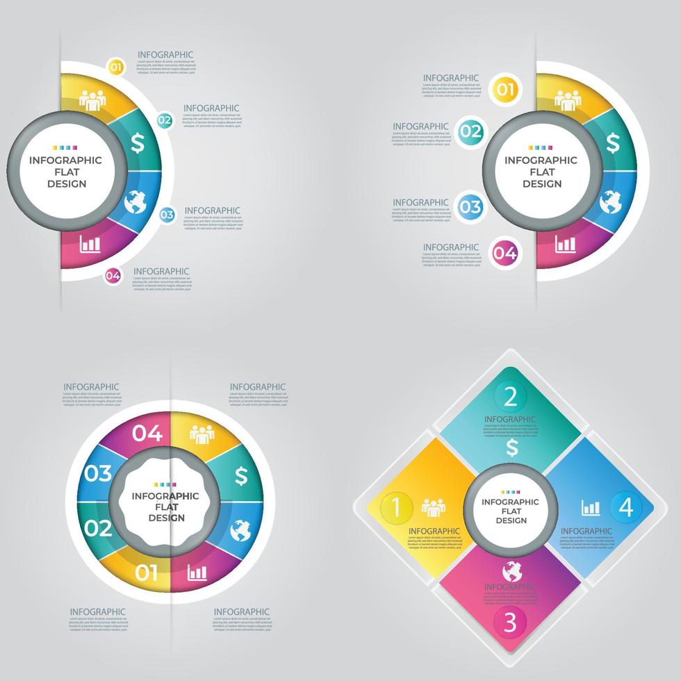 visualización de datos comerciales. diagrama del proceso. elementos abstractos de gráfico, diagrama con pasos, opciones, partes o procesos. plantilla de negocio vectorial para presentación. concepto creativo para infografía. vector