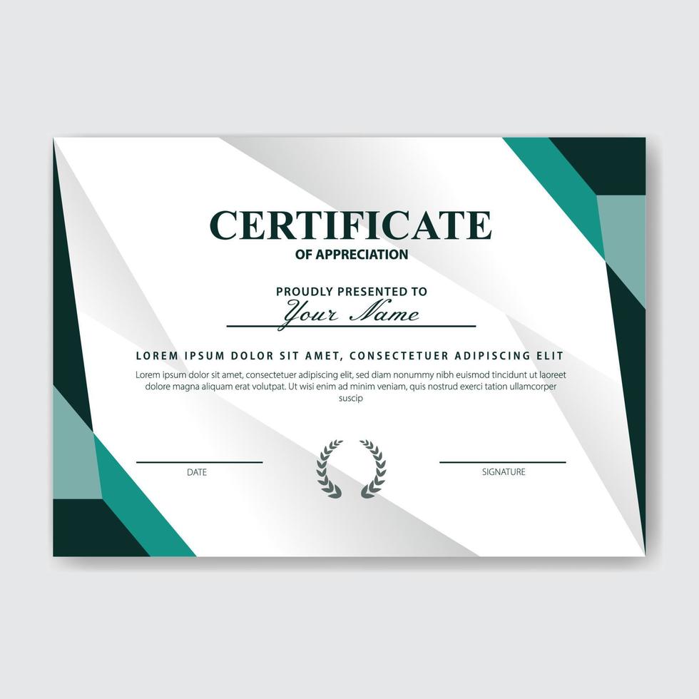 plantilla de premio de certificado de apreciación creativa vector